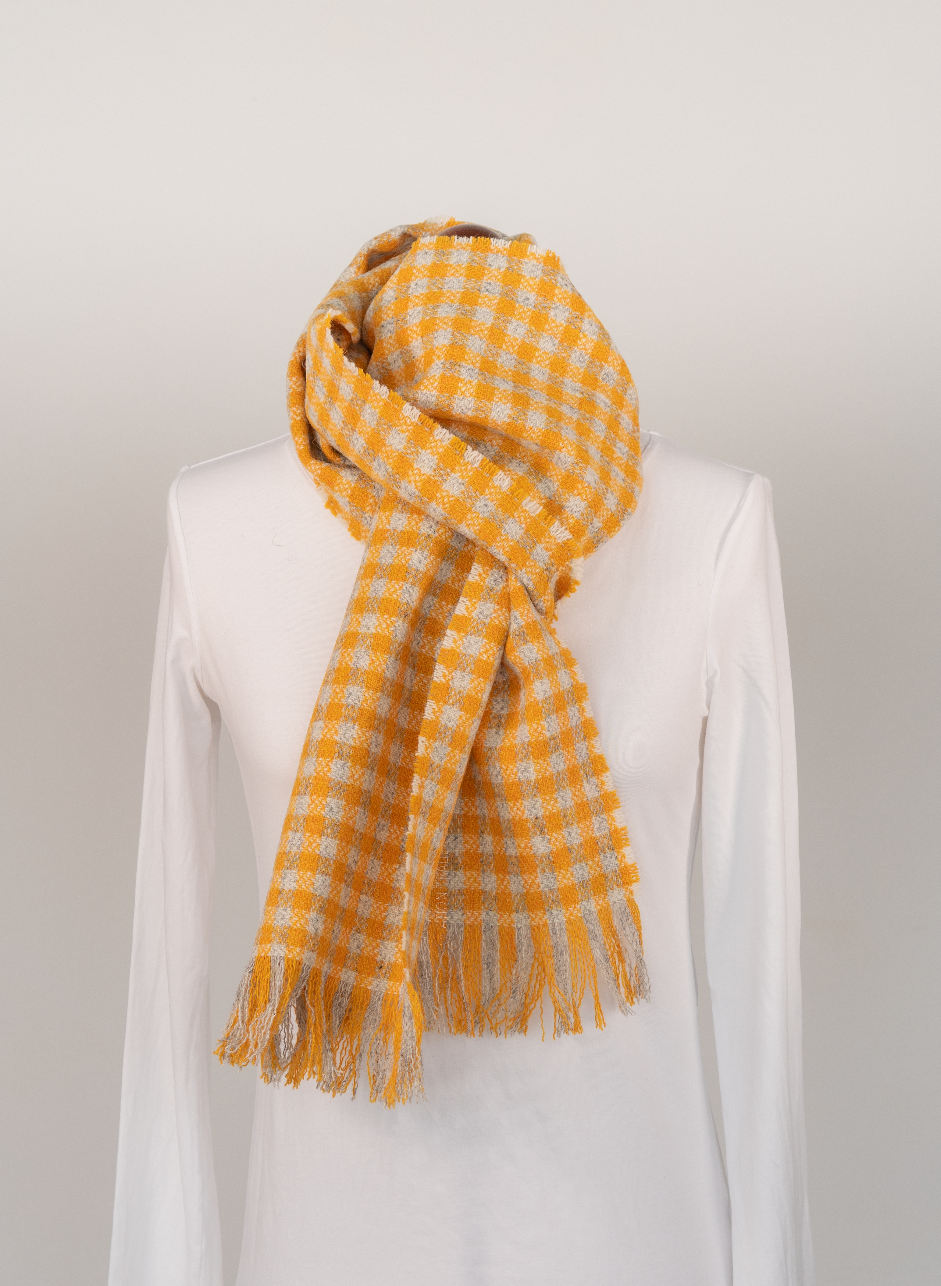 Yellow small check scarf